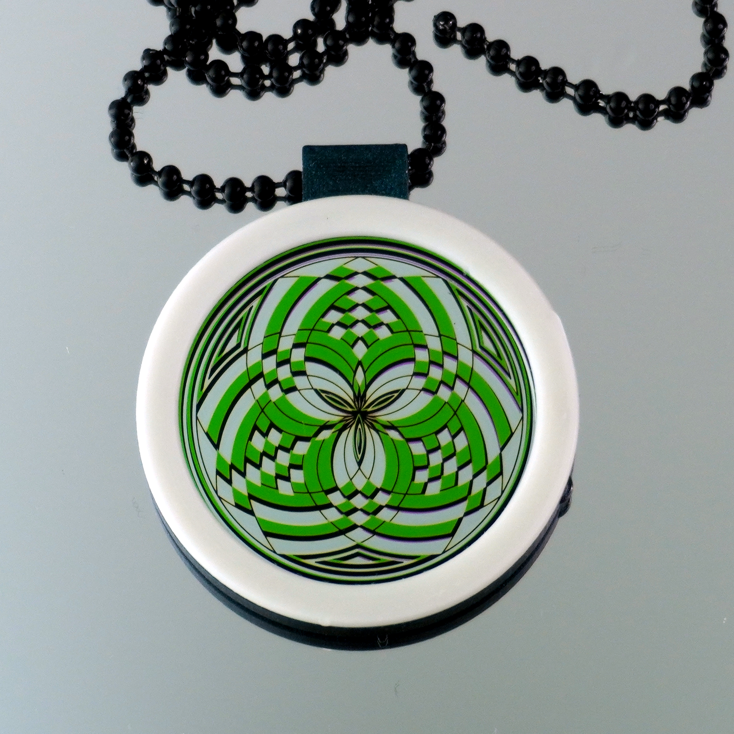 Emerald over Silver Fillacello pendant V1