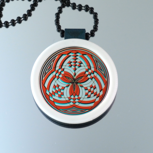 Orange over Silver Fillacello pendant V1