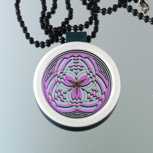 Pink over Silver Fillacello pendant V1