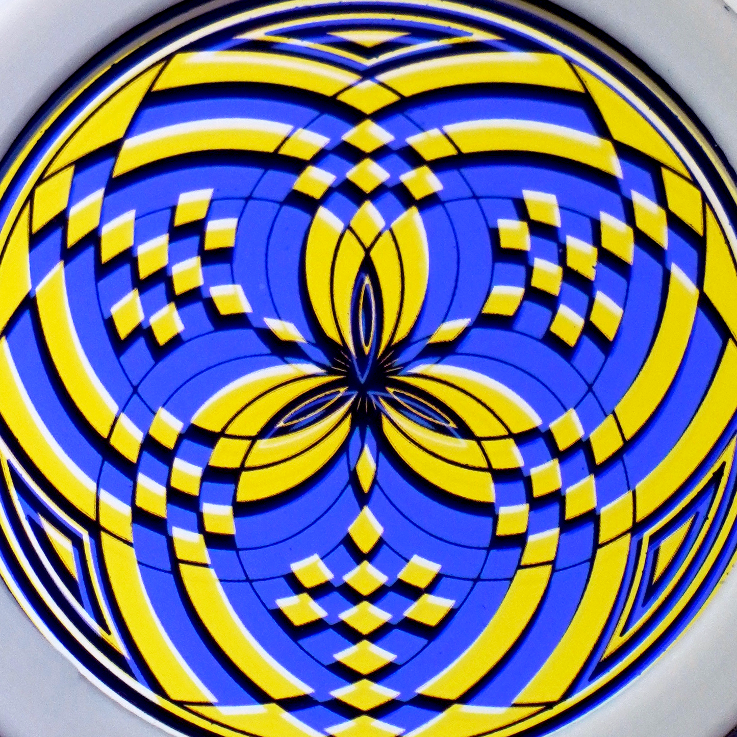 Gold over Blue Reticello pendant V1