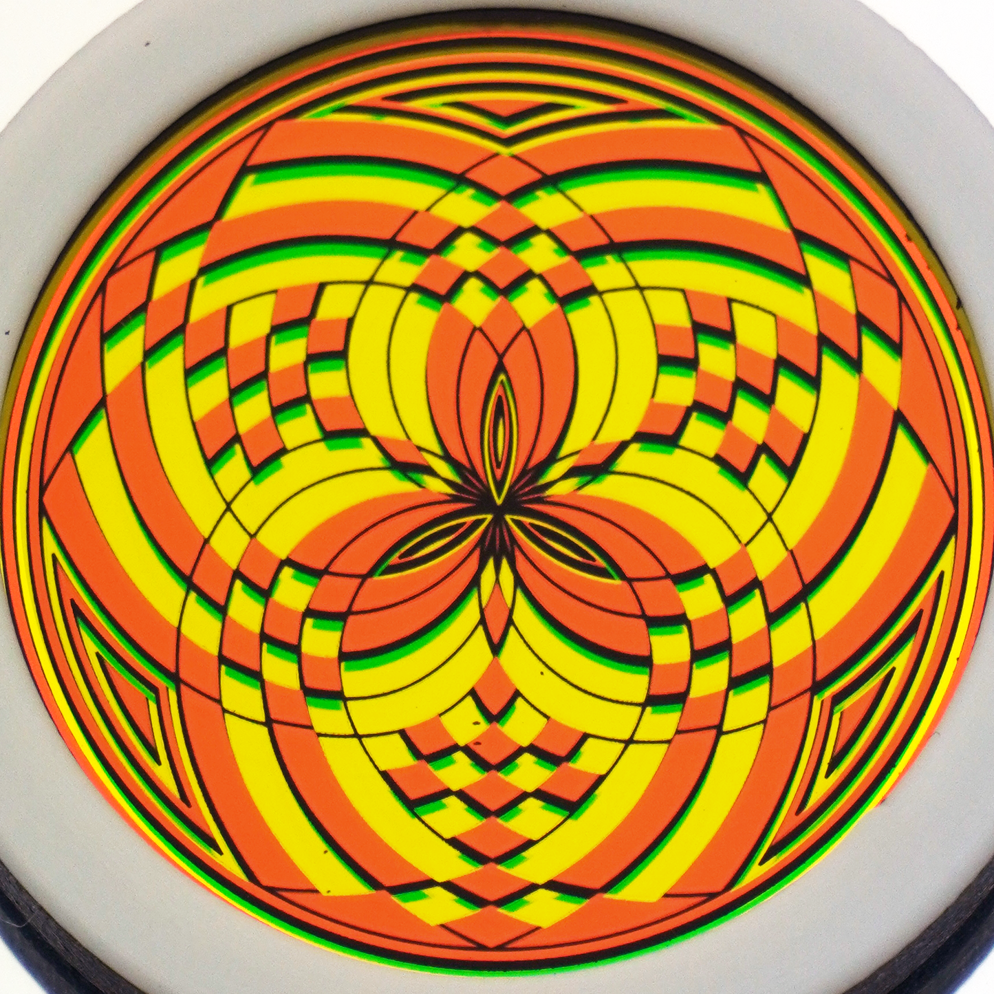 Orange over Gold Reticello pendant V1