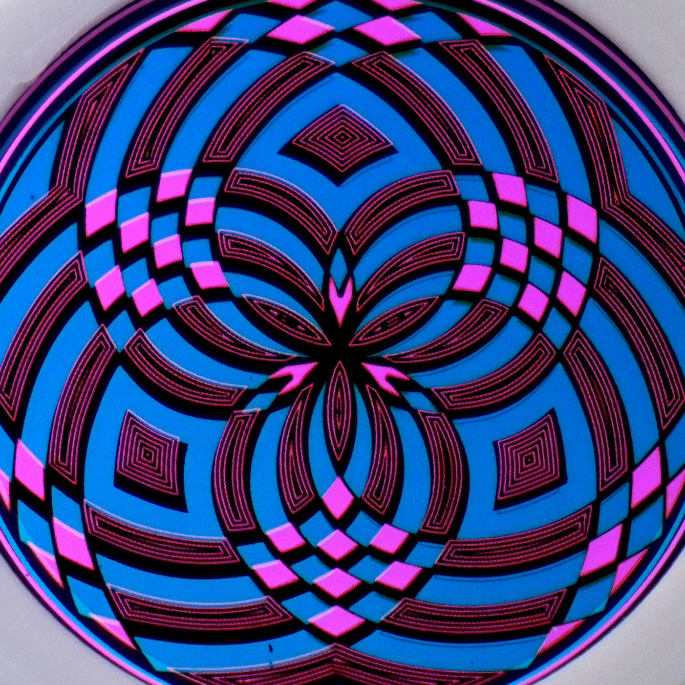 Pink over Amethyst Reticello pendant V2