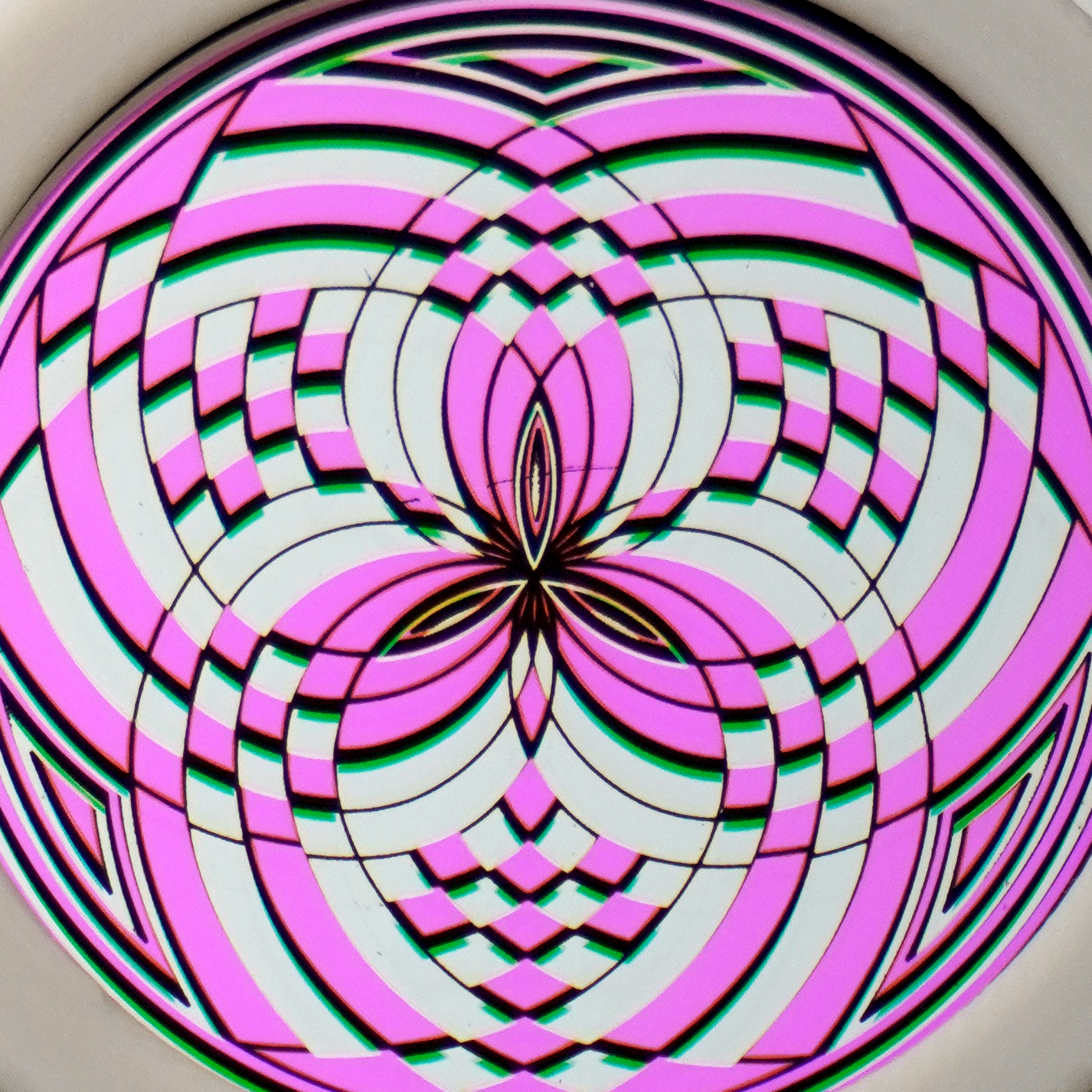 Pink over Silver Reticello pendant V1