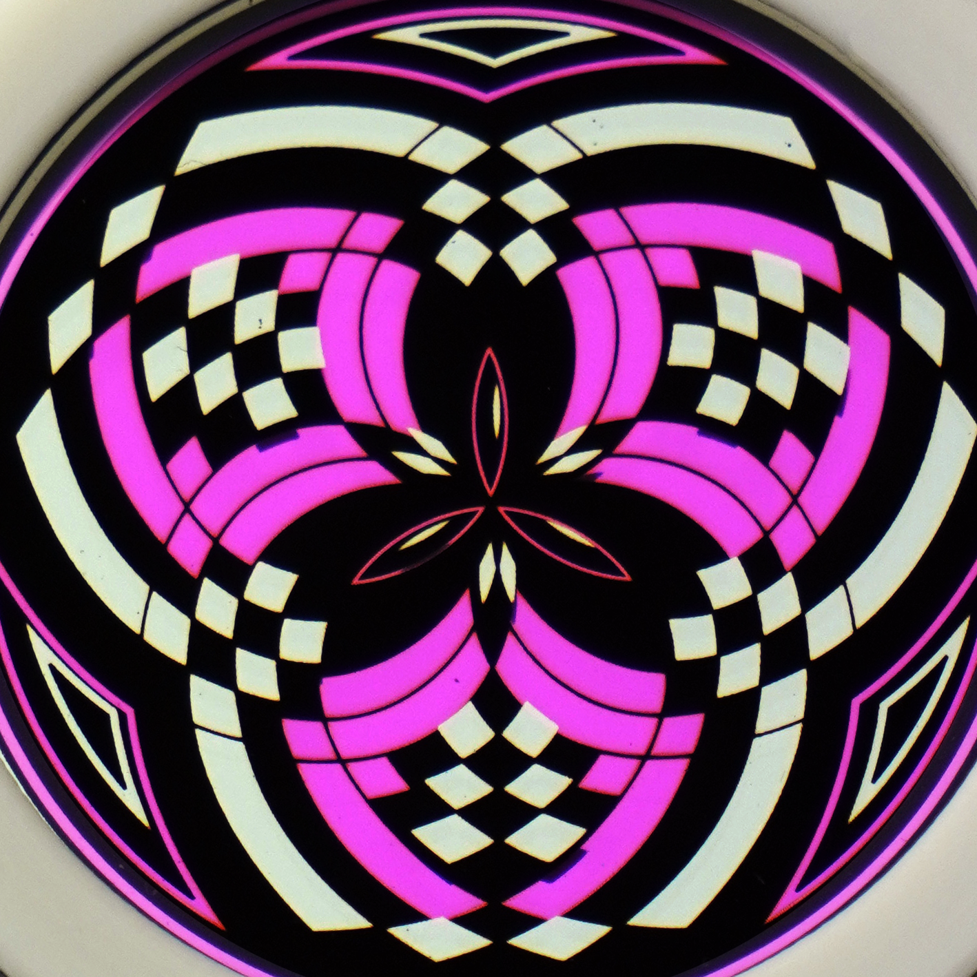 Silver over Pink Reticello pendant V3