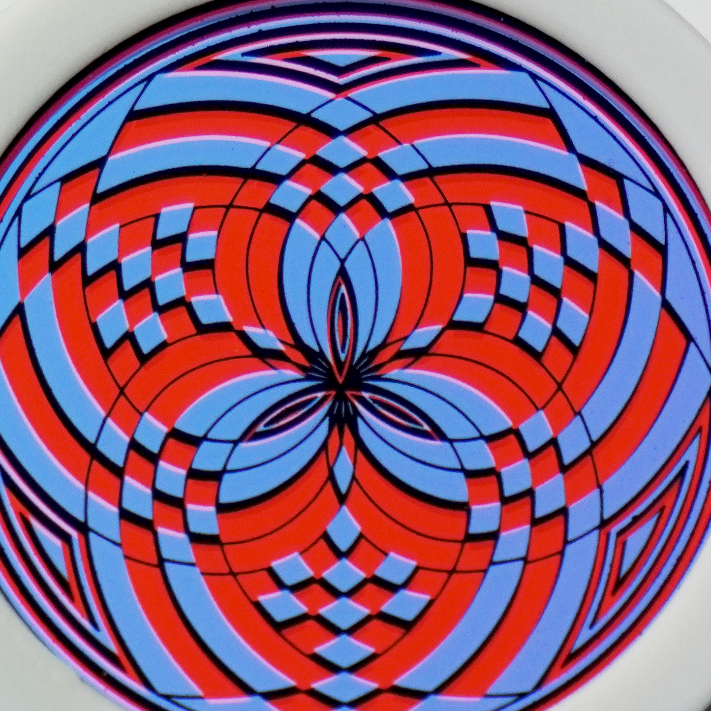 Purple over Red Reticello pendant V1