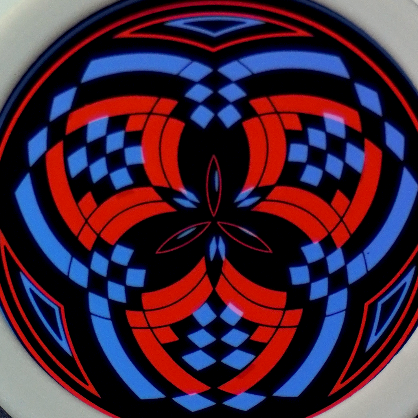 Purple over Red Reticello pendant V3