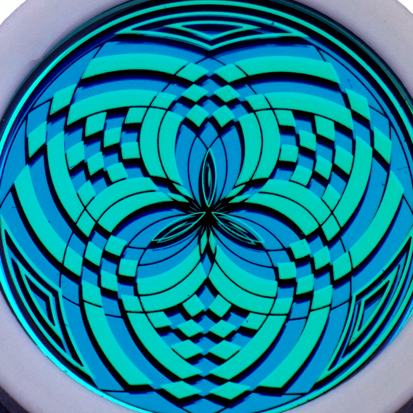 Green over Teal Reticello pendant V1