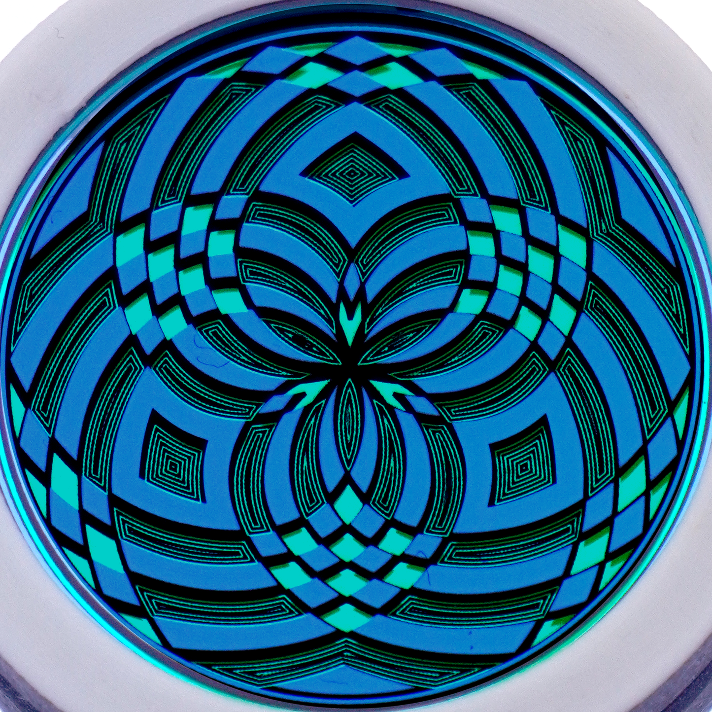 Purple over Teal Reticello pendant V2