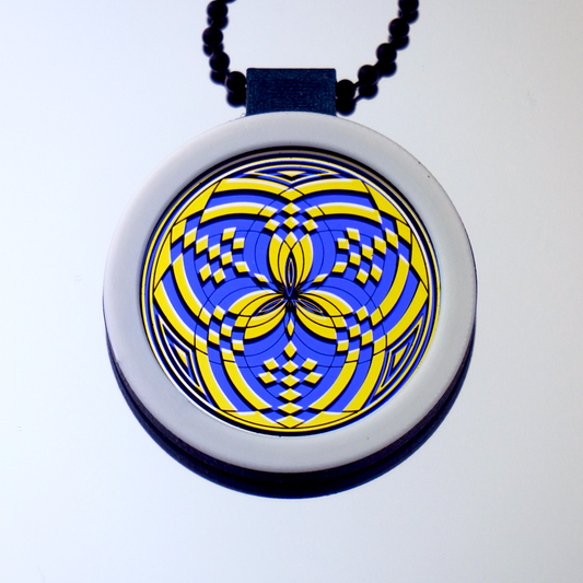 Gold over Blue Reticello pendant V1