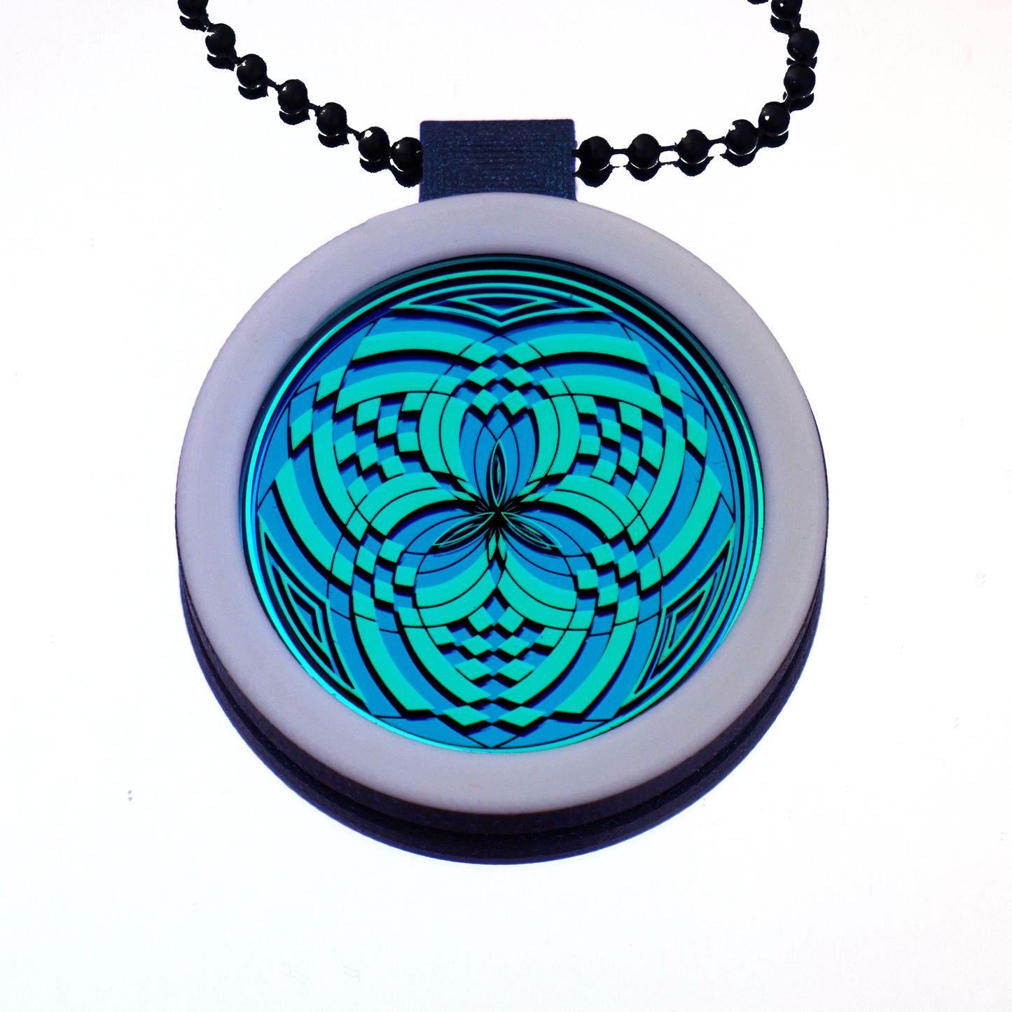 Green over Teal Reticello pendant V1