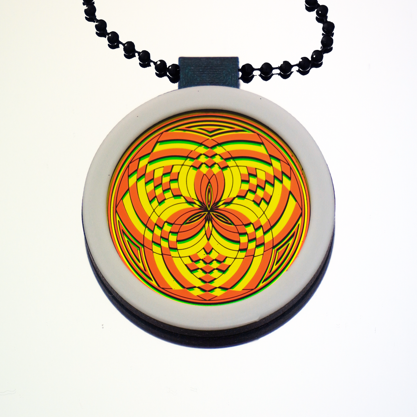 Orange over Gold Reticello pendant V1