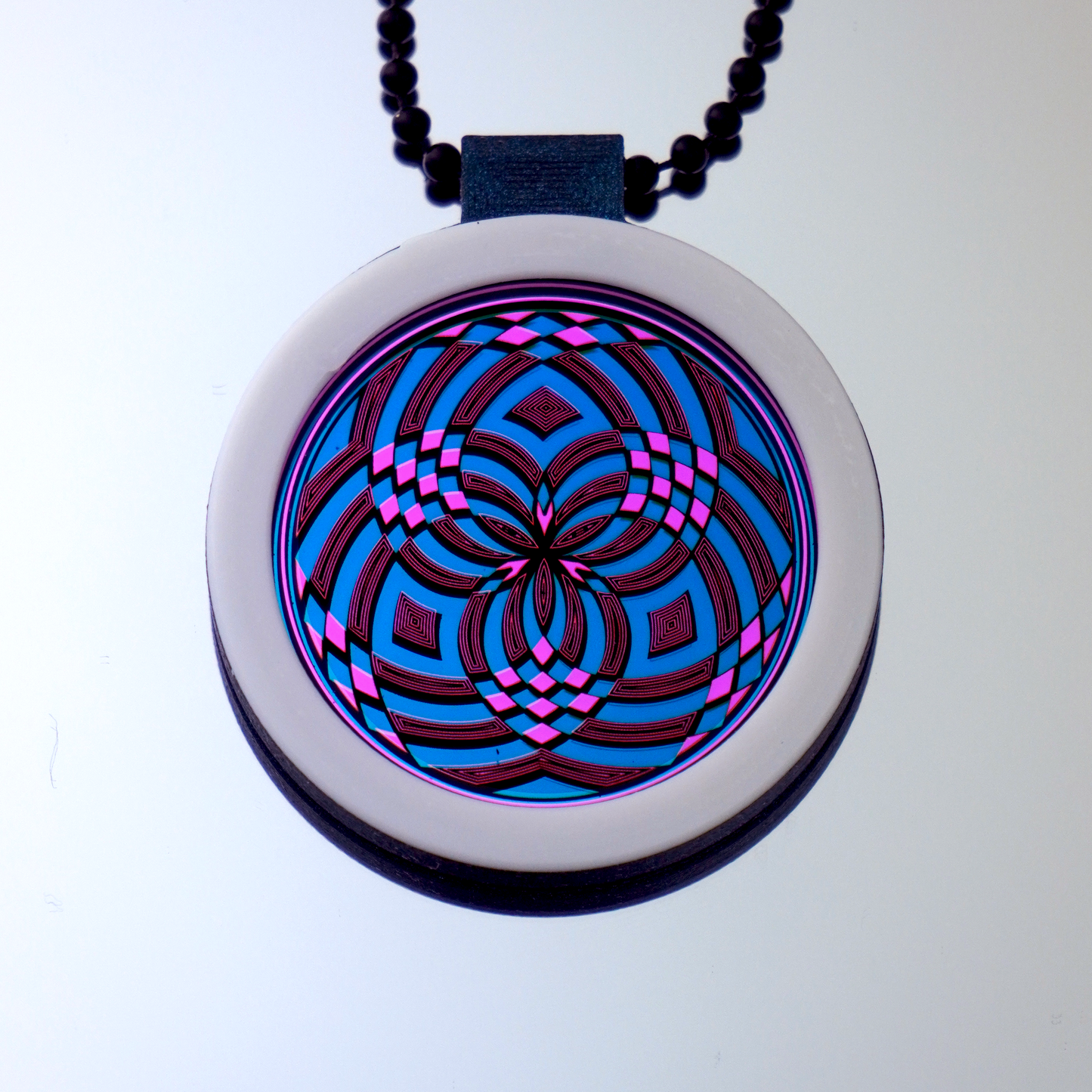 Pink over Amethyst Reticello pendant V2