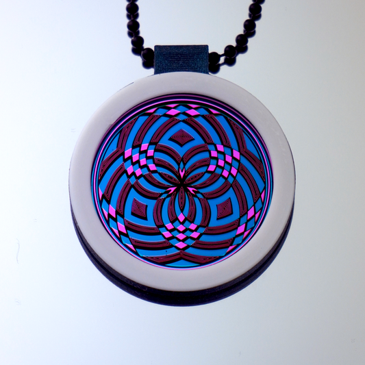 Pink over Amethyst Reticello pendant V2