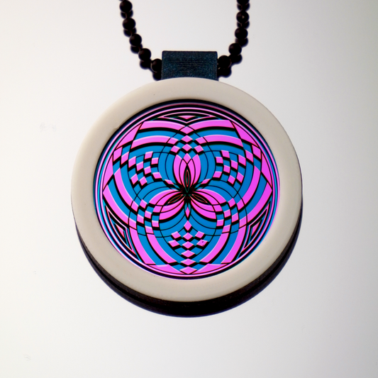 Pink over Amethyst Reticello pendant V1