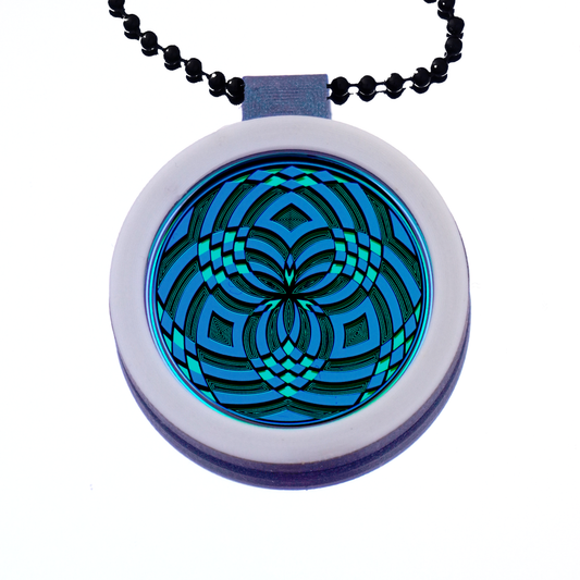 Purple over Teal Reticello pendant V2
