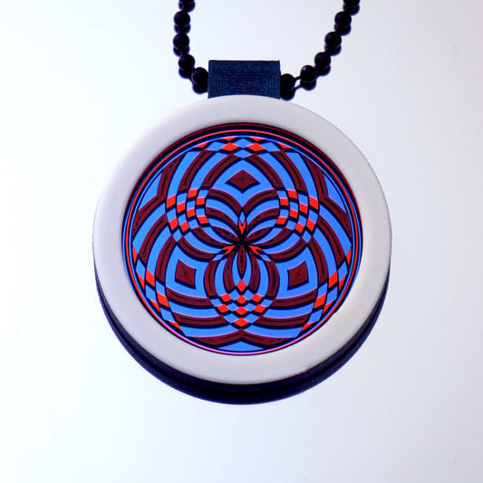 Red over Purple Reticello pendant V2