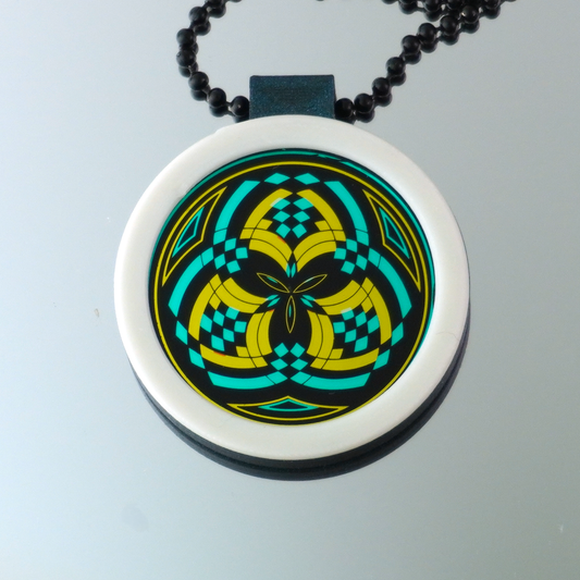Teal over Gold Fillacello pendant V3