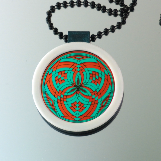 Teal over Orange Fillacello pendant V4