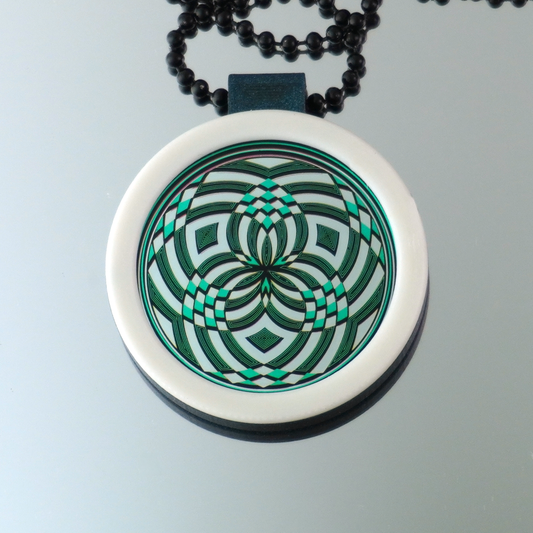 Teal over Silver Fillacello pendant V2