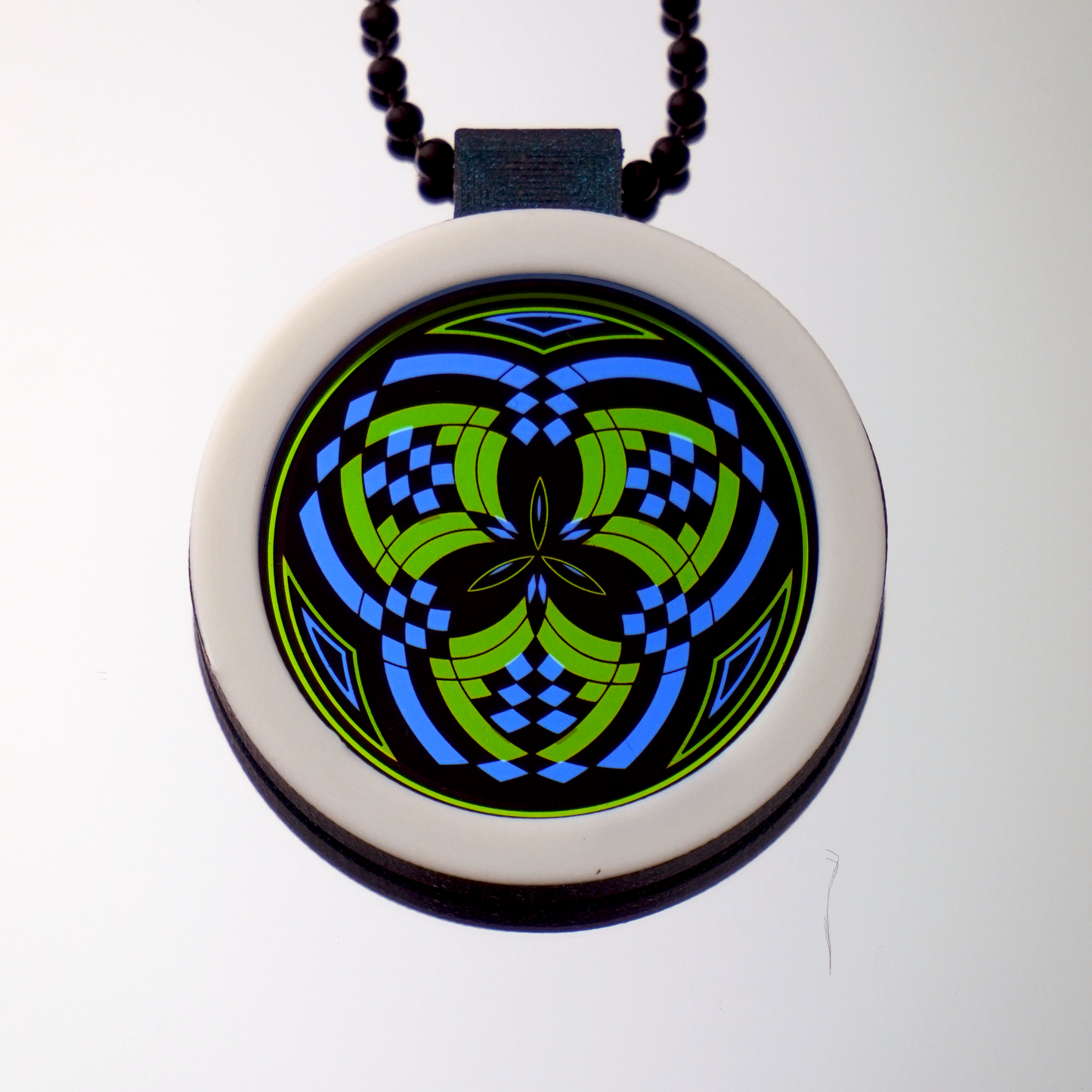Purple over Emerald Reticello pendant V3