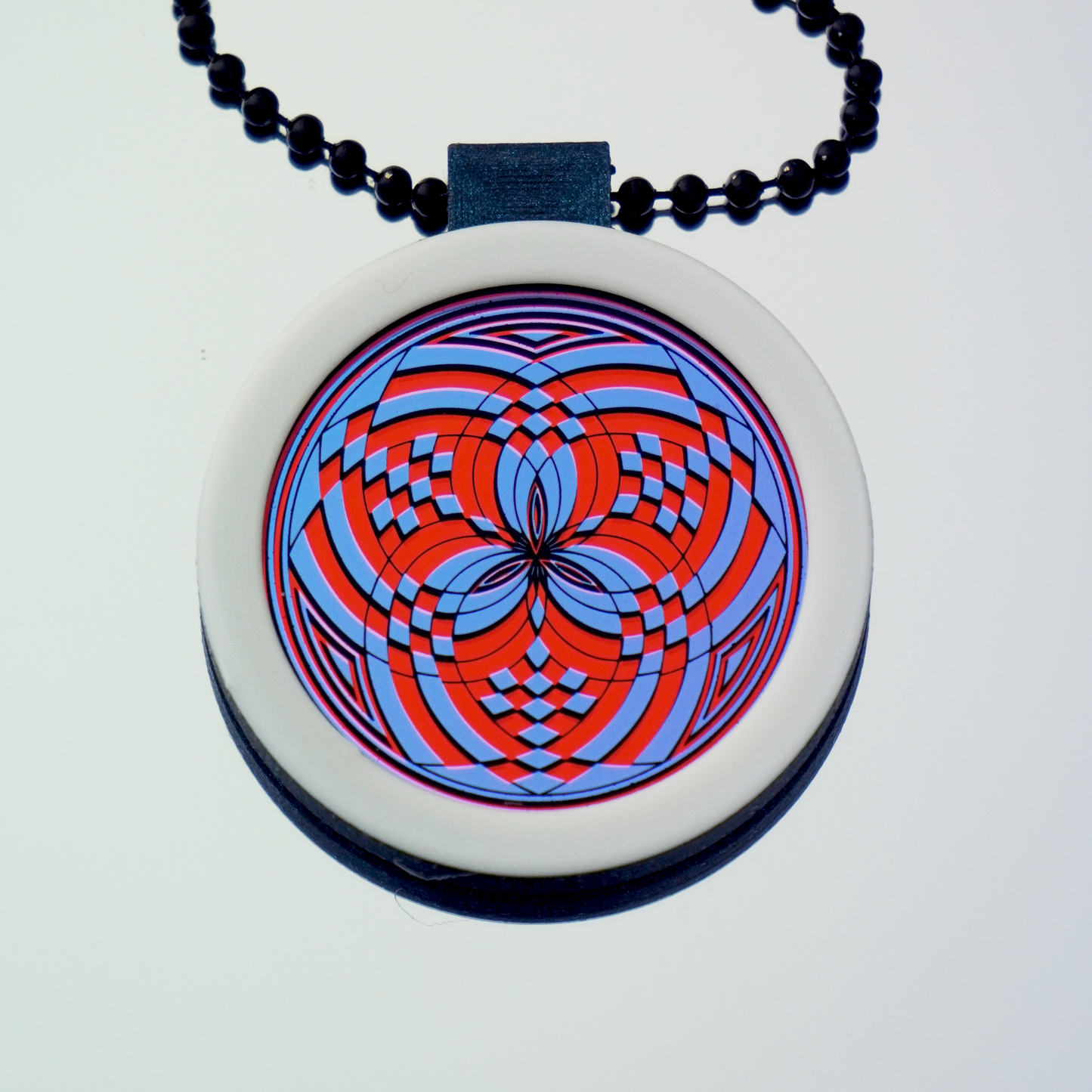 Purple over Red Reticello pendant V1