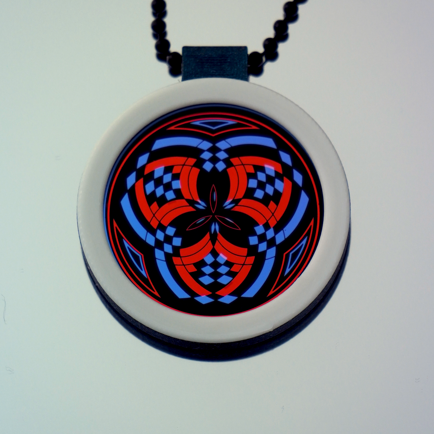 Purple over Red Reticello pendant V3