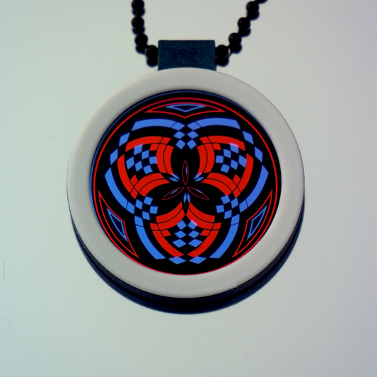 Purple over Red Reticello pendant V3